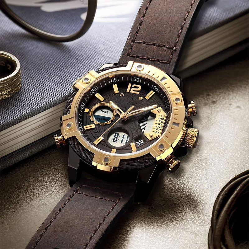 ⌚Multifunctional Dual Display 3ATM Waterproof Men's Quartz Sports Watch