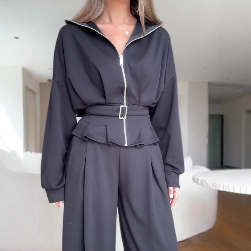 🔥New Arrivals Special Offer-Elegant High-Waist Zip-Up Outfit