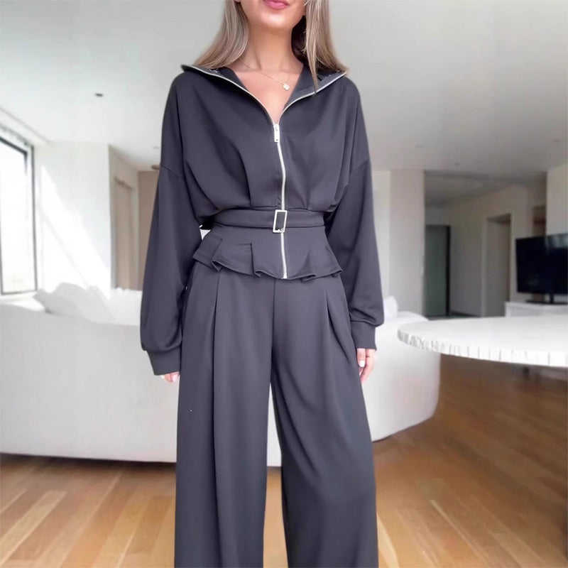 🔥New Arrivals Special Offer-Elegant High-Waist Zip-Up Outfit