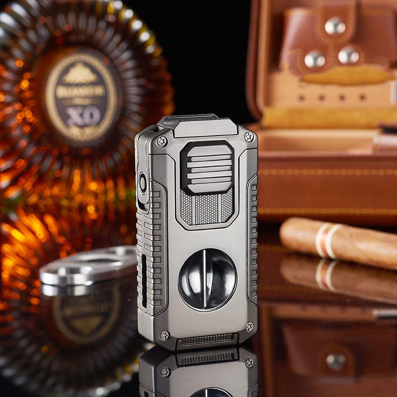 🎅🎁Christmas gifts 🎊5-in-1 Refillable Cigar Torch Lighter with Cutter