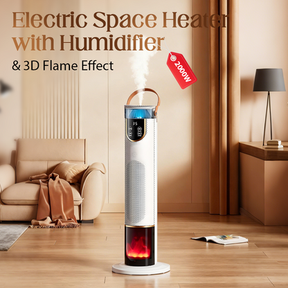 🔥Hot Sale Offers-2000W Electric Space Heater with Humidifier & 3D Flame Effect