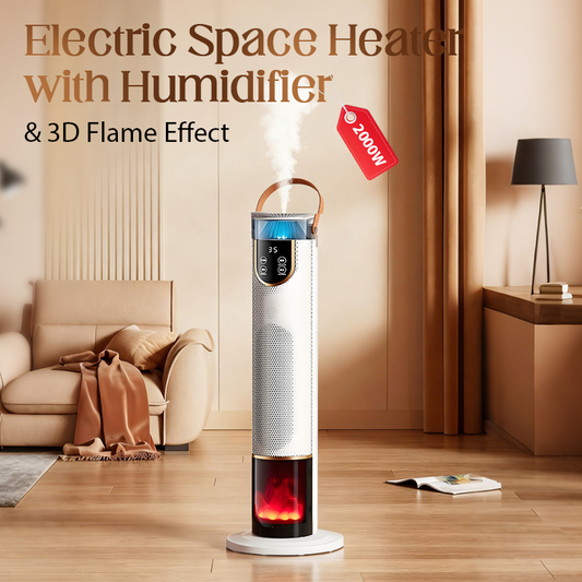 🔥Hot Sale Offers-2000W Electric Space Heater with Humidifier & 3D Flame Effect