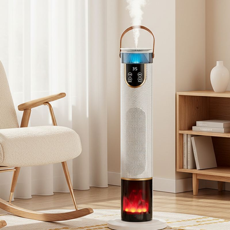 🔥Hot Sale Offers-2000W Electric Space Heater with Humidifier & 3D Flame Effect