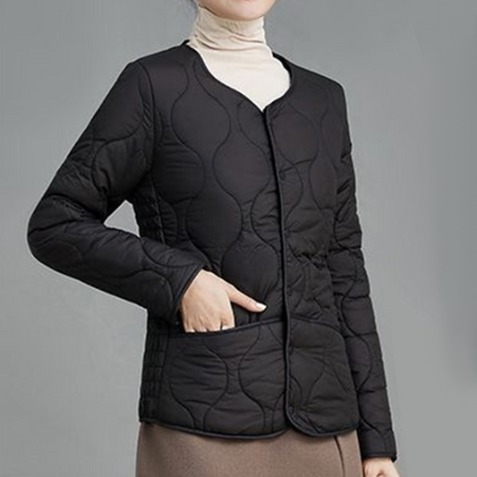 Women's Warm Quilted Button-Up Jacket
