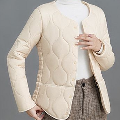 Women's Warm Quilted Button-Up Jacket
