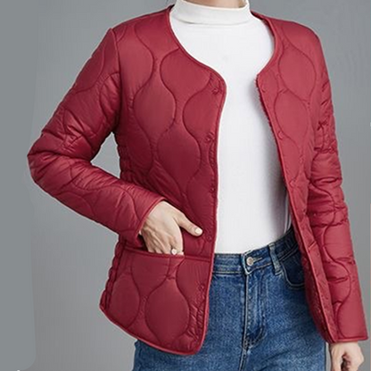 Women's Warm Quilted Button-Up Jacket