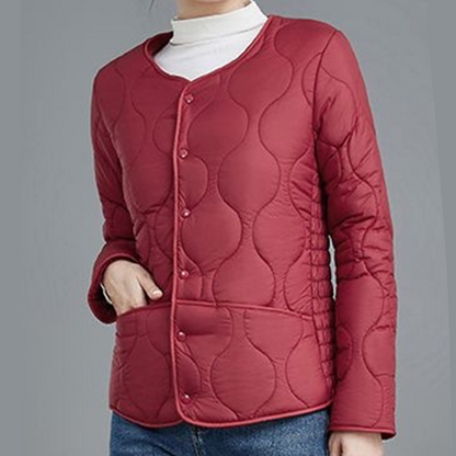 Women's Warm Quilted Button-Up Jacket