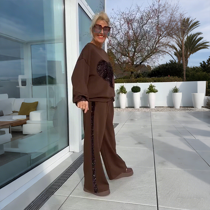 🔥Hot Sale Deals-Women's Sequin Heart Tops & Pants 2-Piece Set