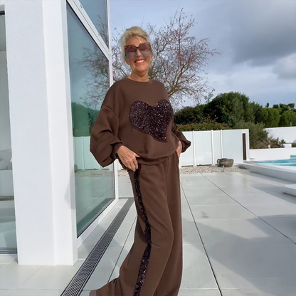 🔥Hot Sale Deals-Women's Sequin Heart Tops & Pants 2-Piece Set