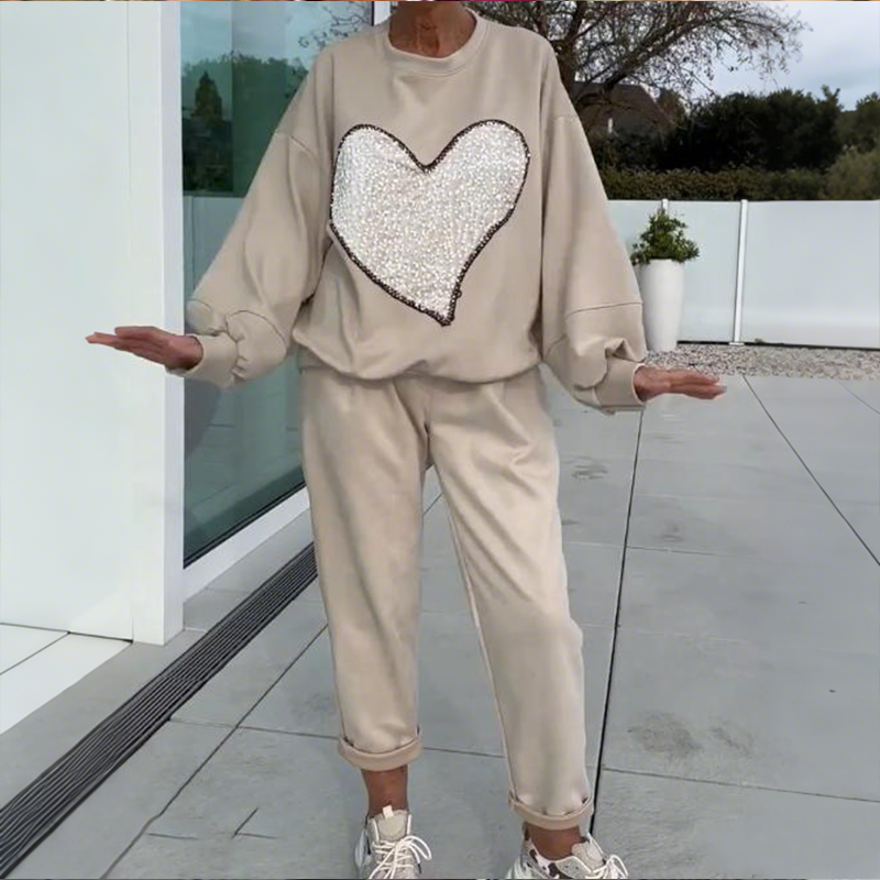 🔥Hot Sale Deals-Women's Sequin Heart Tops & Pants 2-Piece Set