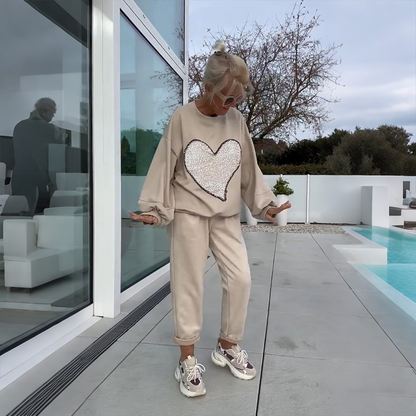 🔥Hot Sale Deals-Women's Sequin Heart Tops & Pants 2-Piece Set