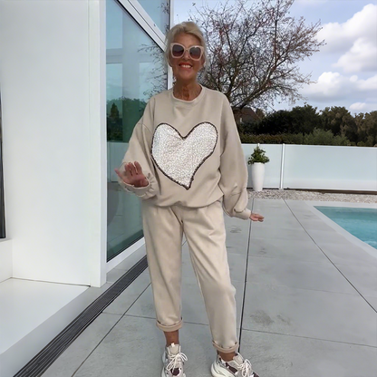 🔥Hot Sale Deals-Women's Sequin Heart Tops & Pants 2-Piece Set