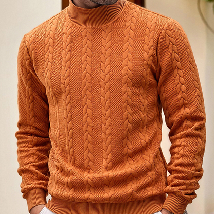 ❄️ Cold-Weather Comfort | Men's Jacquard High-Neck Thermal Knit Sweater