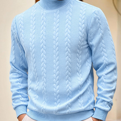 ❄️ Cold-Weather Comfort | Men's Jacquard High-Neck Thermal Knit Sweater