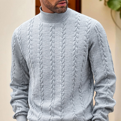 ❄️ Cold-Weather Comfort | Men's Jacquard High-Neck Thermal Knit Sweater
