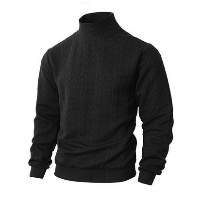 ❄️ Cold-Weather Comfort | Men's Jacquard High-Neck Thermal Knit Sweater
