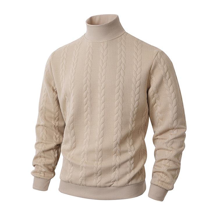 ❄️ Cold-Weather Comfort | Men's Jacquard High-Neck Thermal Knit Sweater