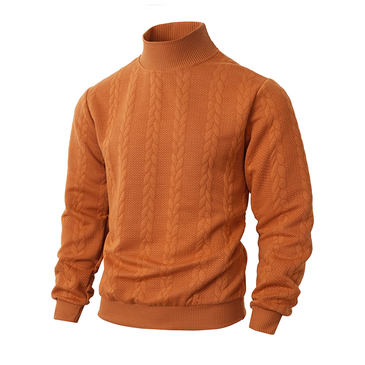 ❄️ Cold-Weather Comfort | Men's Jacquard High-Neck Thermal Knit Sweater