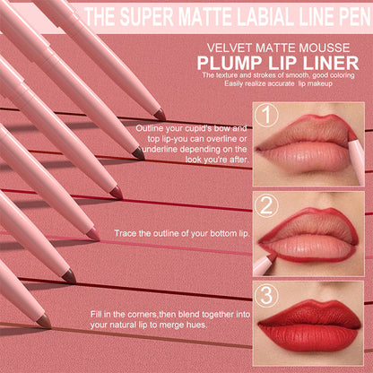 🔥Hot Sale Deals-6 Pack High-Pigment Matte Lip Liner Pencils