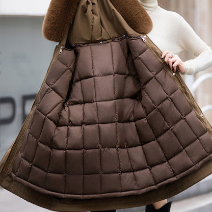 Women's Warm Coat with Detachable Liner & Faux Fur Hood