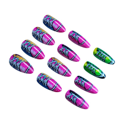 Stylish Printed Press-On Nails 24-Piece Set