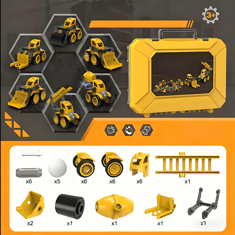 🎄 Magnetic Vehicle Building Set – The Ideal Christmas Gift for Little Builders 🚜