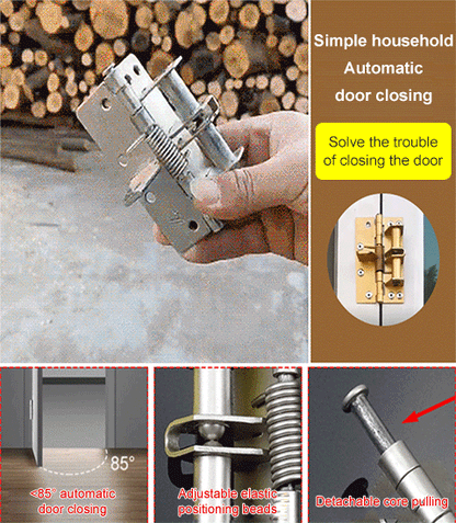 🔥 50% OFF NOW 🎉 4 Inch Automatic Spring Hinge – Self-Closing, Adjustable Tension & Easy Install for Doors 🔧🚪📦