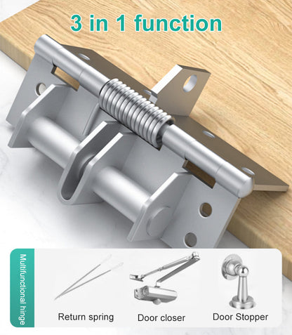 🔥 50% OFF NOW 🎉 4 Inch Automatic Spring Hinge – Self-Closing, Adjustable Tension & Easy Install for Doors 🔧🚪📦