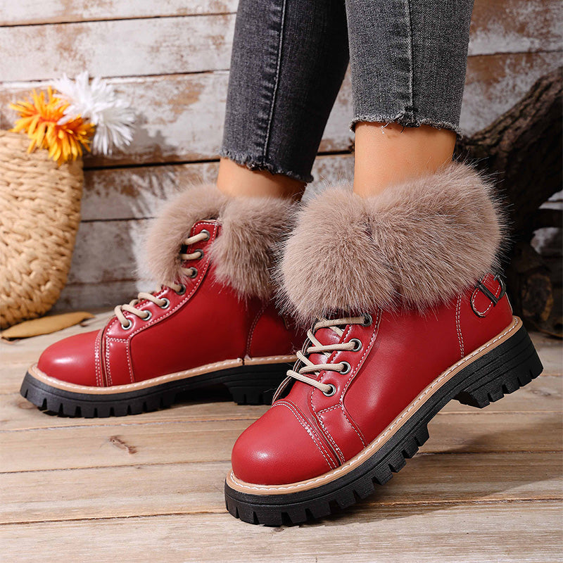 🔥New Arrivals Special Offer-Women's Faux Fur Trim Ankle Boots