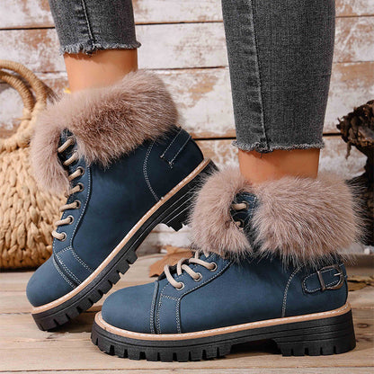 🔥New Arrivals Special Offer-Women's Faux Fur Trim Ankle Boots