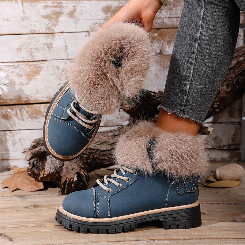 🔥New Arrivals Special Offer-Women's Faux Fur Trim Ankle Boots