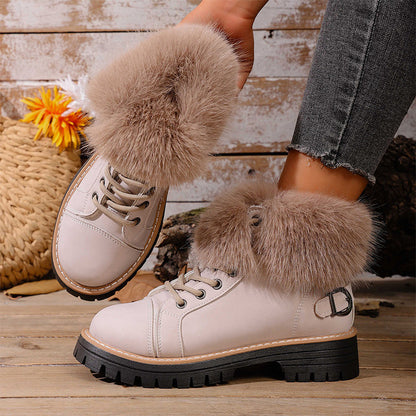 🔥New Arrivals Special Offer-Women's Faux Fur Trim Ankle Boots