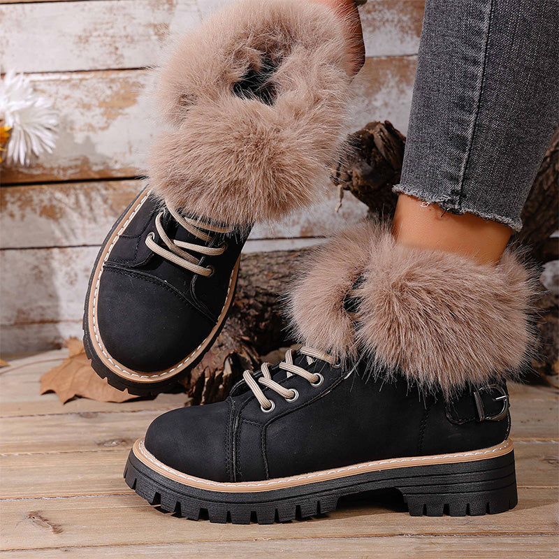 🔥New Arrivals Special Offer-Women's Faux Fur Trim Ankle Boots