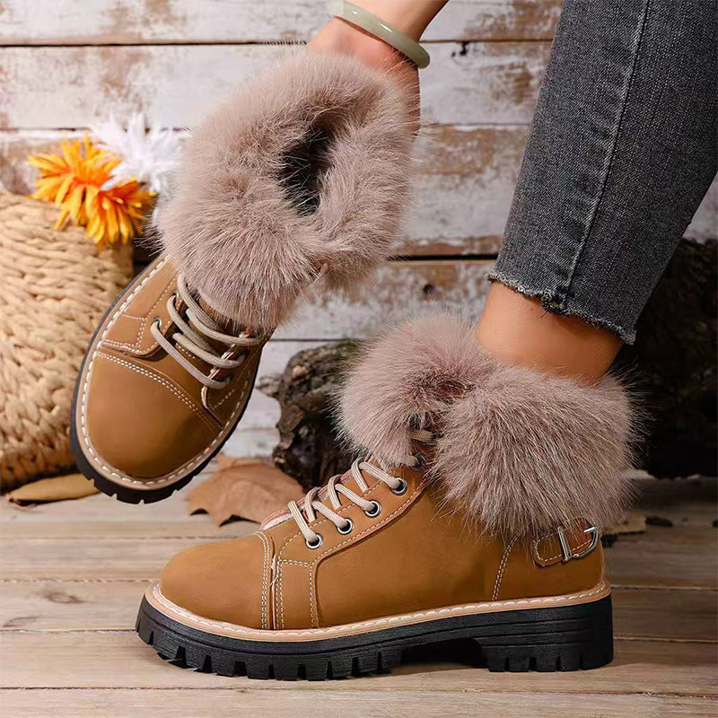 🔥New Arrivals Special Offer-Women's Faux Fur Trim Ankle Boots