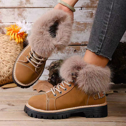 🔥New Arrivals Special Offer-Women's Faux Fur Trim Ankle Boots