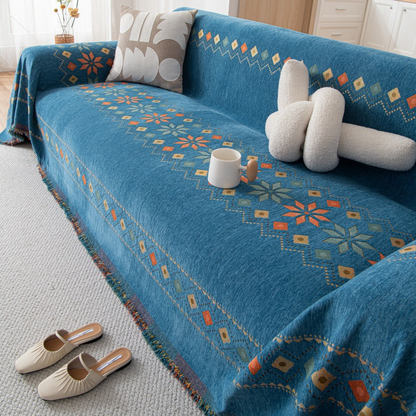 🌟Hot Sale 50% OFF🛋️Reversible Bohemian Sofa Cover with Tassels