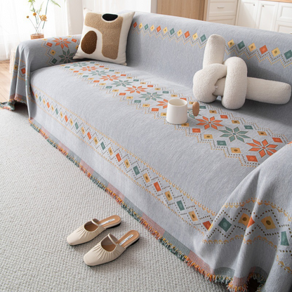 🌟Hot Sale 50% OFF🛋️Reversible Bohemian Sofa Cover with Tassels