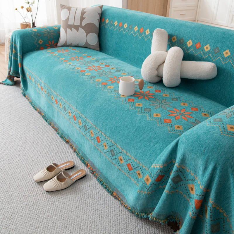 🌟Hot Sale 50% OFF🛋️Reversible Bohemian Sofa Cover with Tassels