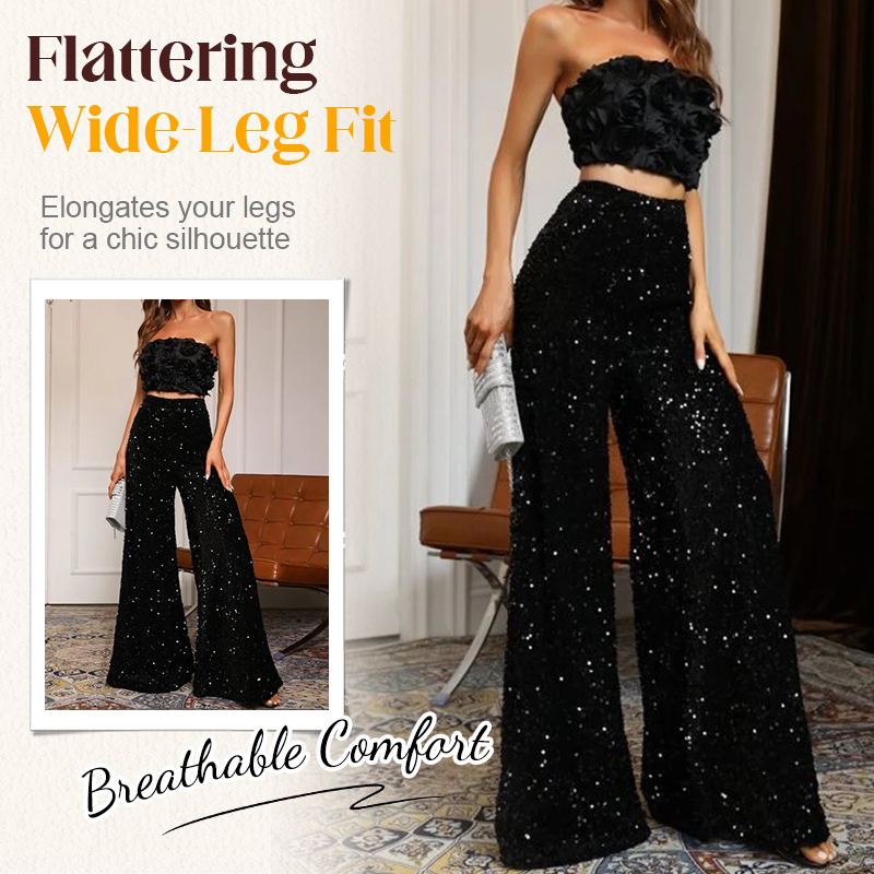 🔥New Arrivals Special Offer-Women’s Fashion Sequin Wide-Leg Pants