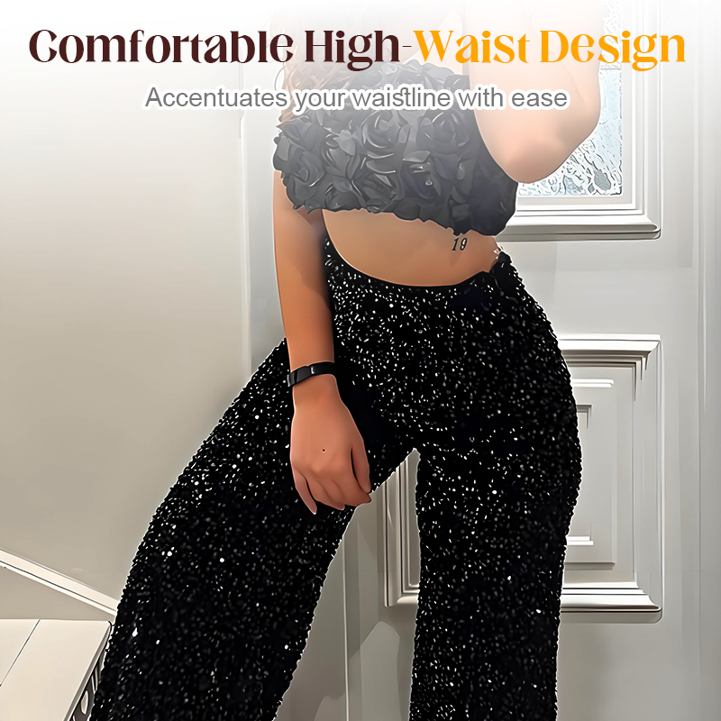 🔥New Arrivals Special Offer-Women’s Fashion Sequin Wide-Leg Pants