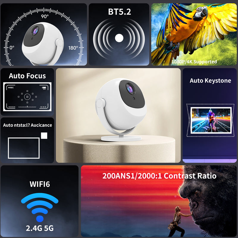 🔥Hot Sale Deals-360° Portable Smart HD Projector
