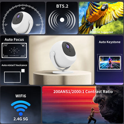 🔥Hot Sale Deals-360° Portable Smart HD Projector