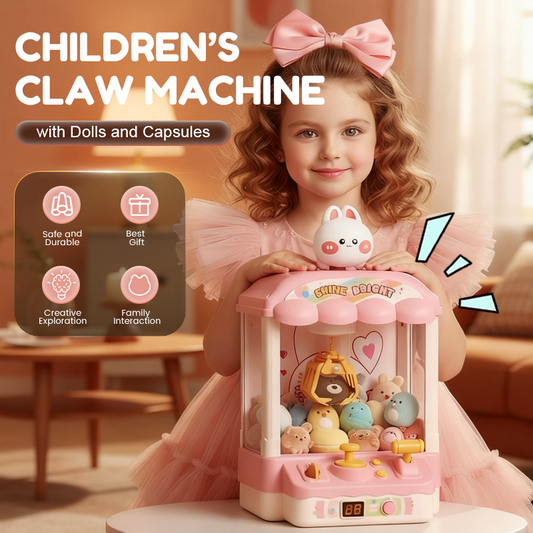 🔥Hot Sale Deals-Children’s Cute Animal Claw Machine with Dolls and Capsules
