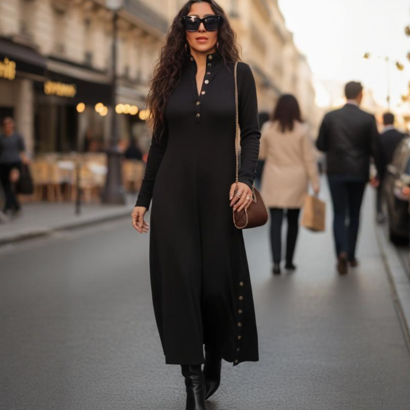 Women’s Fit & Flare Knit Maxi Dress