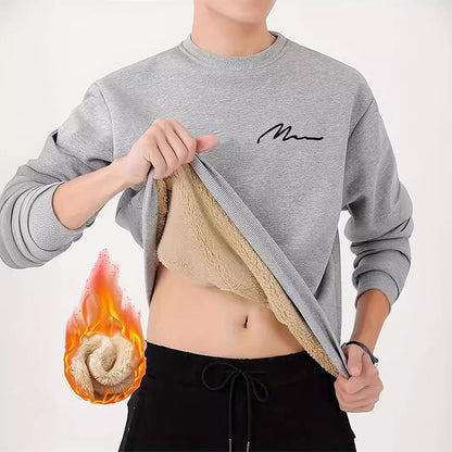 🔥Hot Sale Offers-Men's Thermal Lined Crewneck Sweatshirt