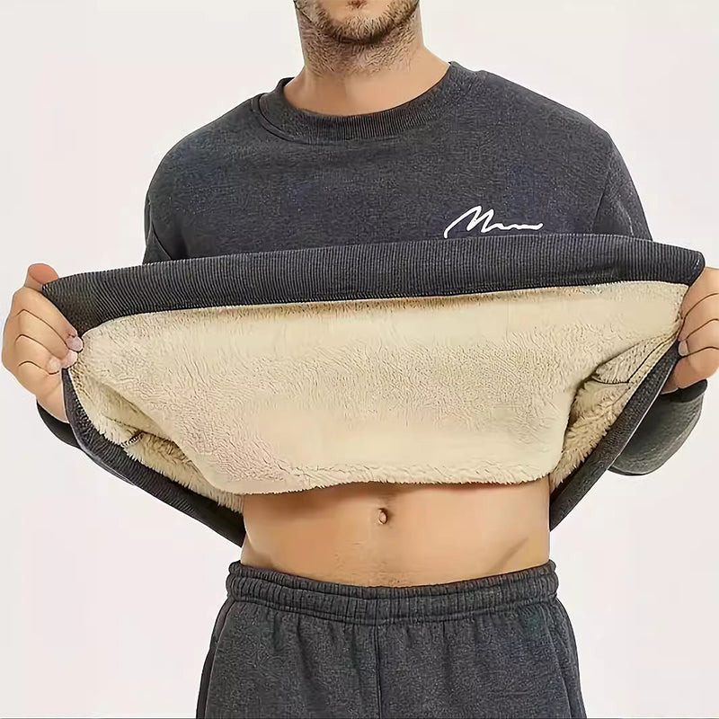 🔥Hot Sale Offers-Men's Thermal Lined Crewneck Sweatshirt