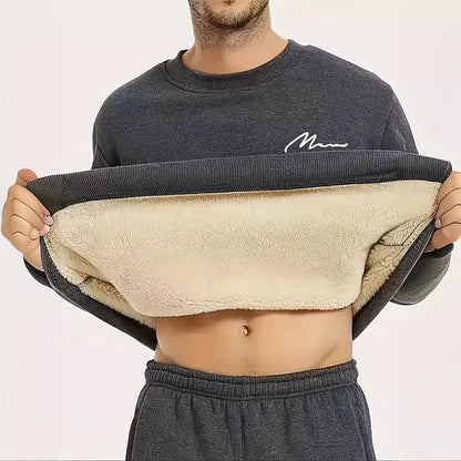 🔥Hot Sale Offers-Men's Thermal Lined Crewneck Sweatshirt