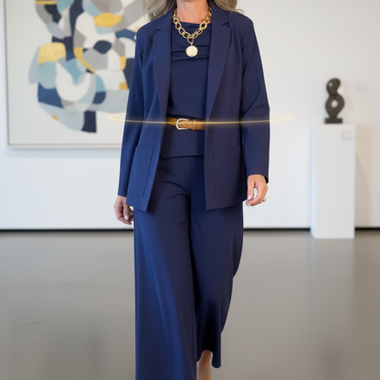 🔥New Arrivals Limited-Time Offer-Women's 3-Piece Suit Set with Wide-Leg Pants and Top