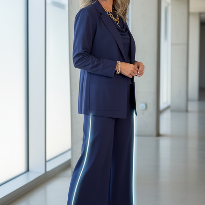 🔥New Arrivals Limited-Time Offer-Women's 3-Piece Suit Set with Wide-Leg Pants and Top
