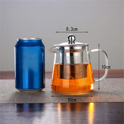 Glass Teapot with Removable Stainless Steel Infuser